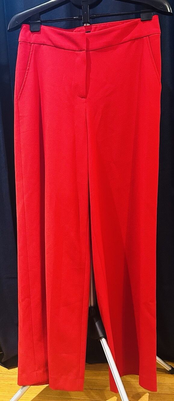NWT Tahari ASL Lipstick Red Wide Leg Pants Women's size 6